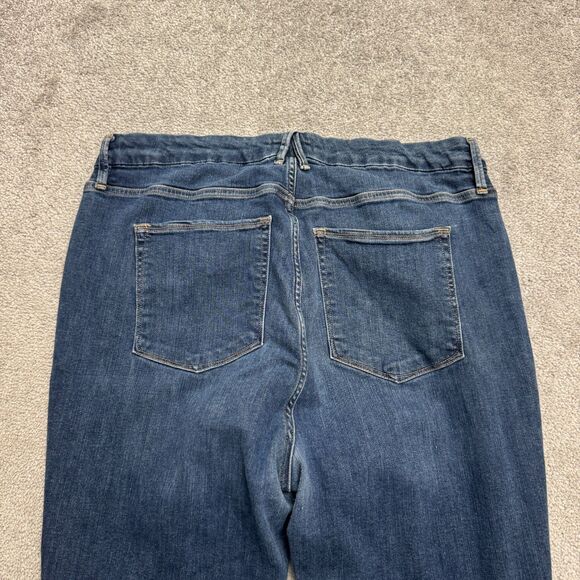 Good American Good Legs High Rise Skinny Denim Jeans Womens 18 Plus Dark Wash - Picture 4 of 16